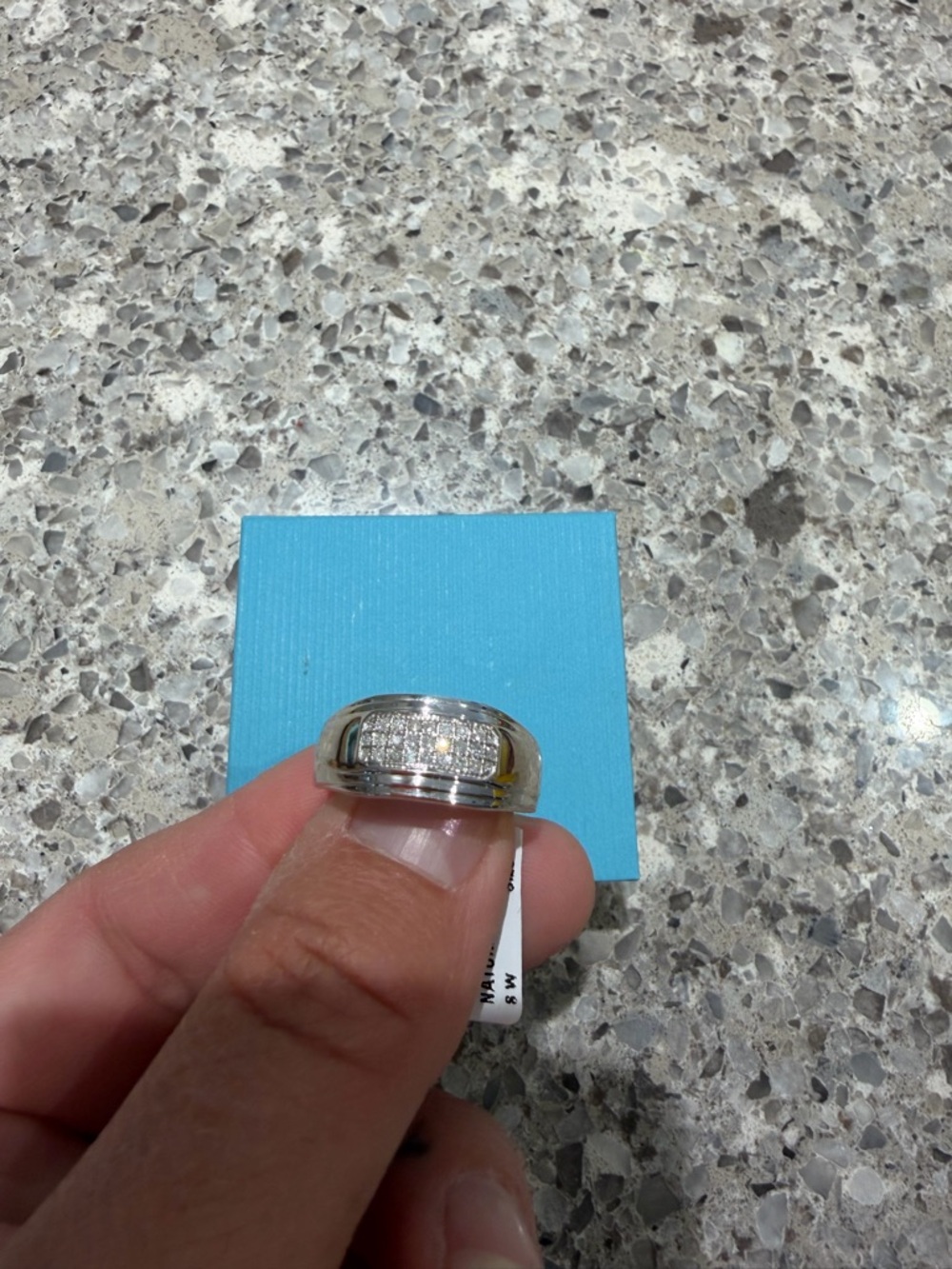 Sterling Silver 1/5 CT Diamond Men's Ring Silver size 10 - Picture 4 of 11